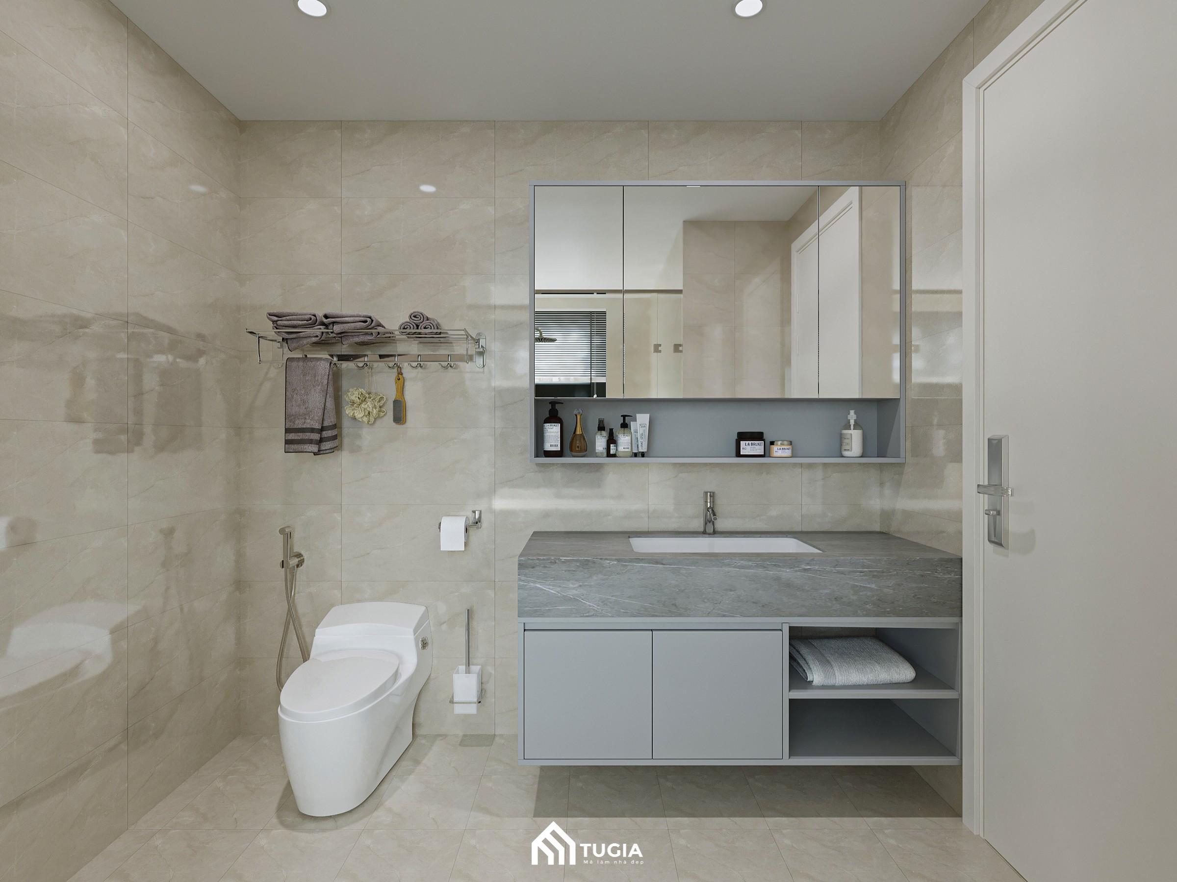 Thiết kế phòng tắm chung cư 100m2 hiện đại với các món nội thất phòng tắm thông minh và hiện đại