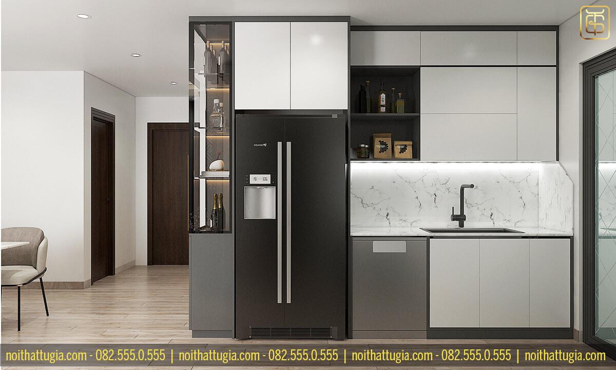 Sử dụng vách ngắn CNC cho căn hộ chung cư vừa giúp phân chia không gian vừa giúp tăng tính thẩm mỹ