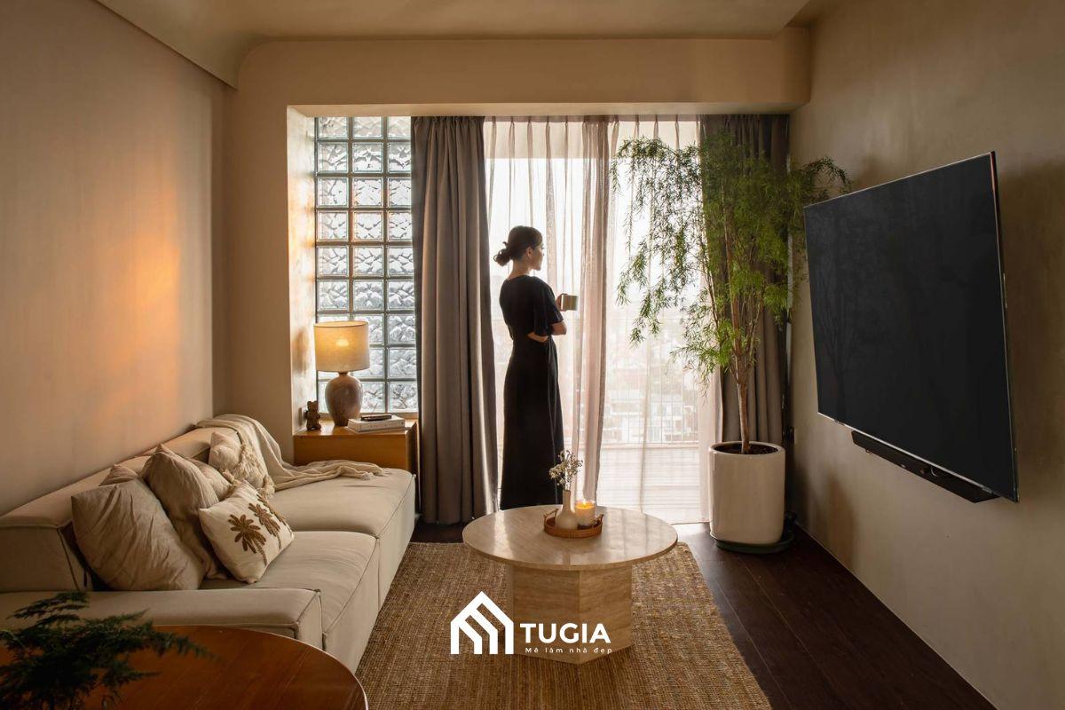 Phong cách Wabi Sabi mang lại không gian thư giãn, chữa lành và an yên cho căn hộ 3 phòng ngủ