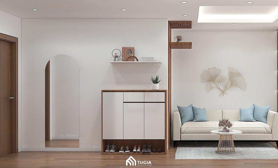 Nhà chung cư 45m2 với thiết kế hiện đại tối gọn nội thất giúp tiết kiệm diện tích và không gian sinh hoạt chung