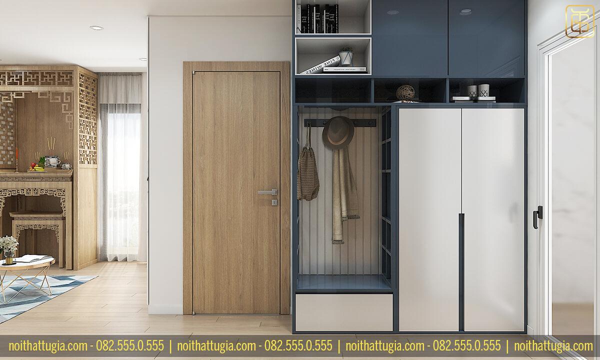 Tủ giày kịch trần giúp tối ưu sức chứa ở vị trí phù hợp