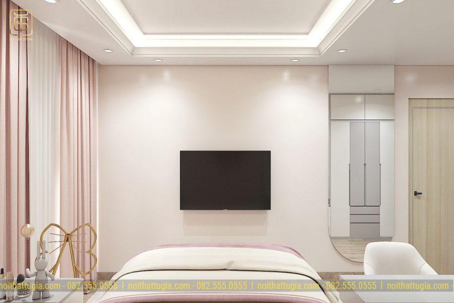 Mẫu phòng ngủ chung cư 2 phòng ngủ theo phong cách đơn giản nhưng tiện nghi
