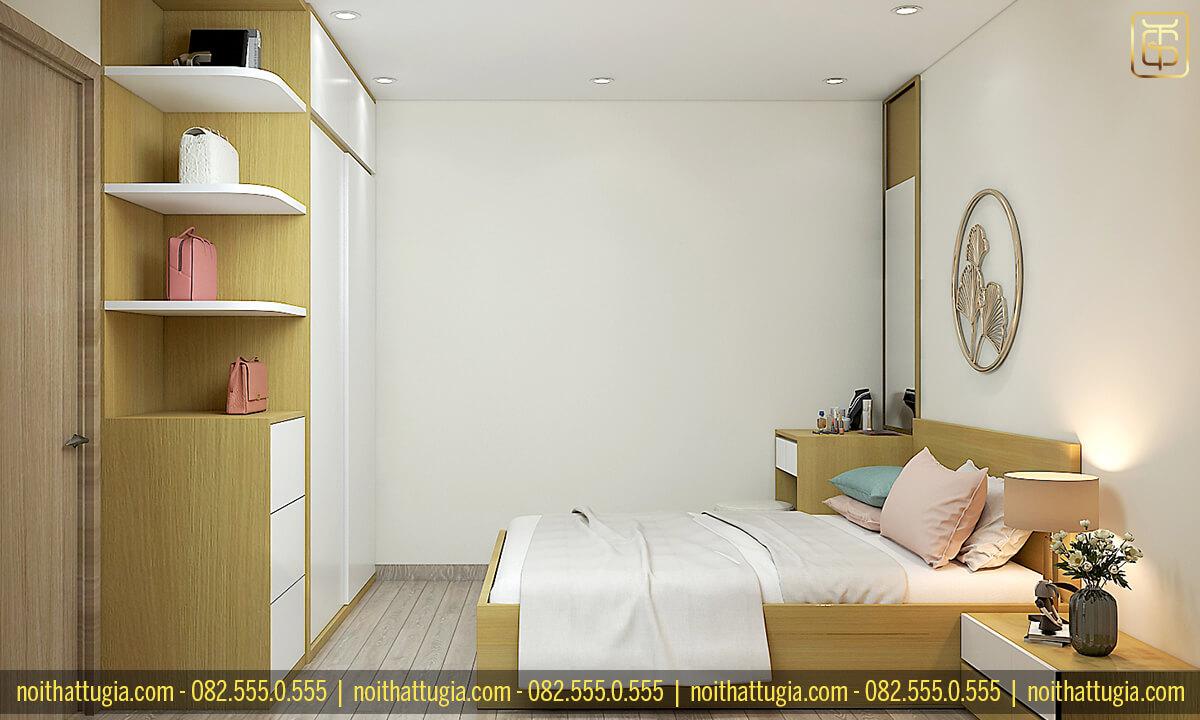 Tủ quần áo kết hợp kệ trưng bày đồ trang sức, túi xách hiện đại