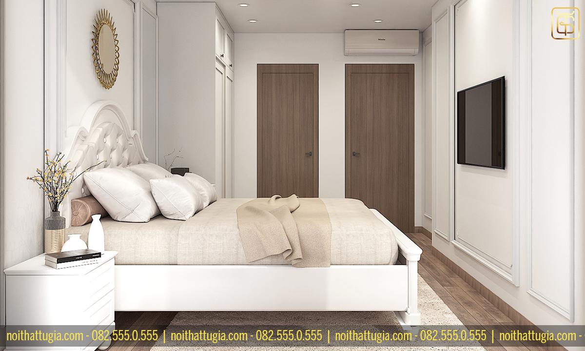 Bố trí nội thất phòng ngủ chung cư 70m2 cần đảm bảo các yếu tố về phong thủy như hướng giường ngủ, hướng nhà vệ sinh,...