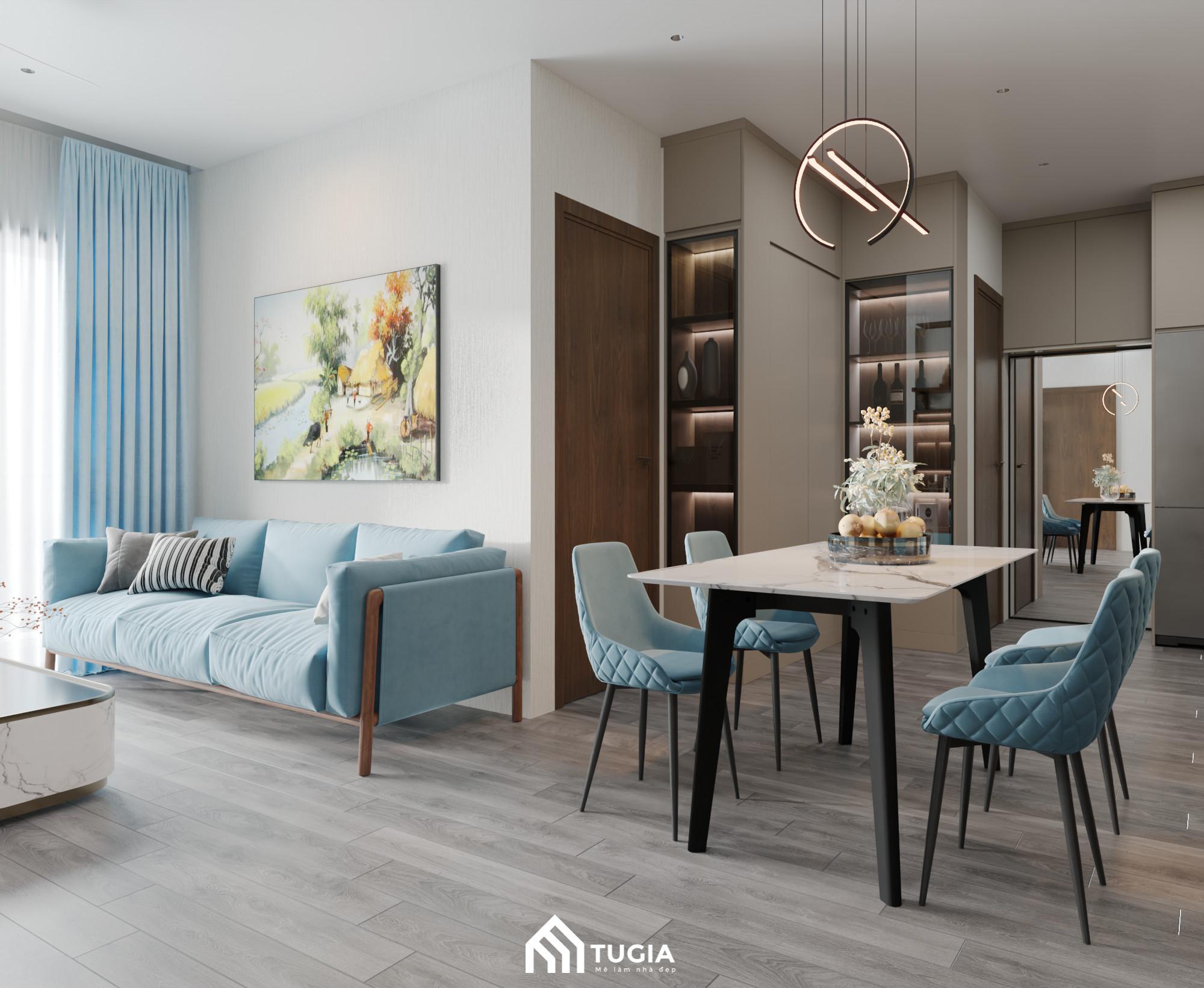 Tận dụng tối đa góc chết làm hộc tủ âm để trang trí hoặc đựng rượu