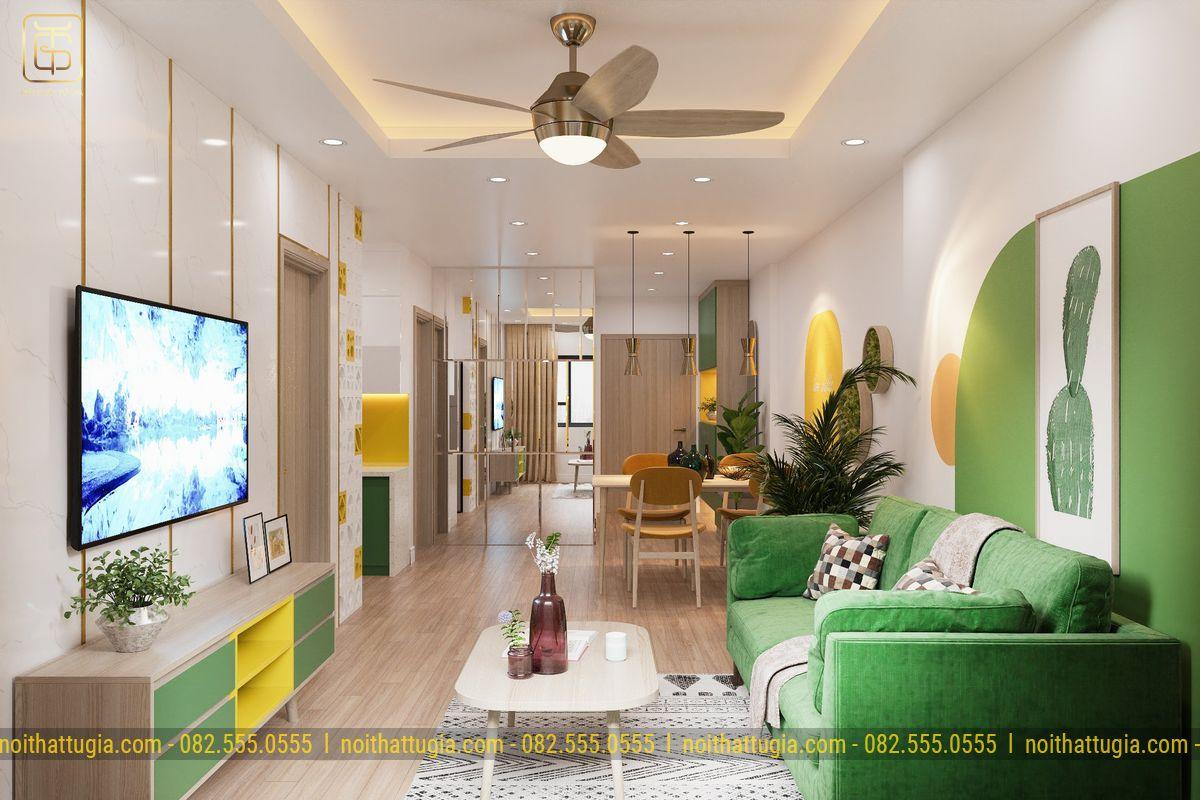 Tấm kính lớn với thiết kế hiện đại vừa có hiệu ứng trang trí, vừa có tác dụng làm không gian như được mở rộng ra, thông thoáng và sang trọng hơn