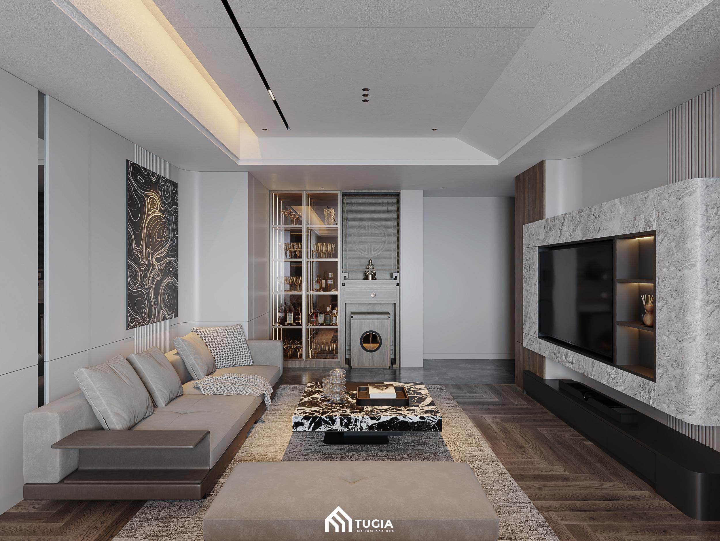 Dự án thiết kế nội thất chung cư 85m2 theo phong cách Hiện đại của Nội thất Tứ Gia