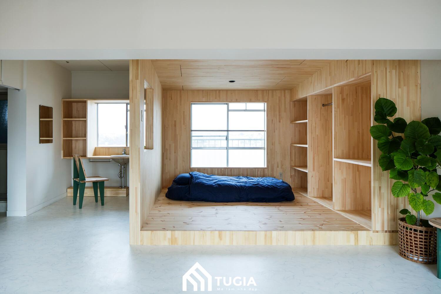 Giường ngủ bệt thoải mái và thư giãn là điểm khác biệt của phong cách Nhật Bản