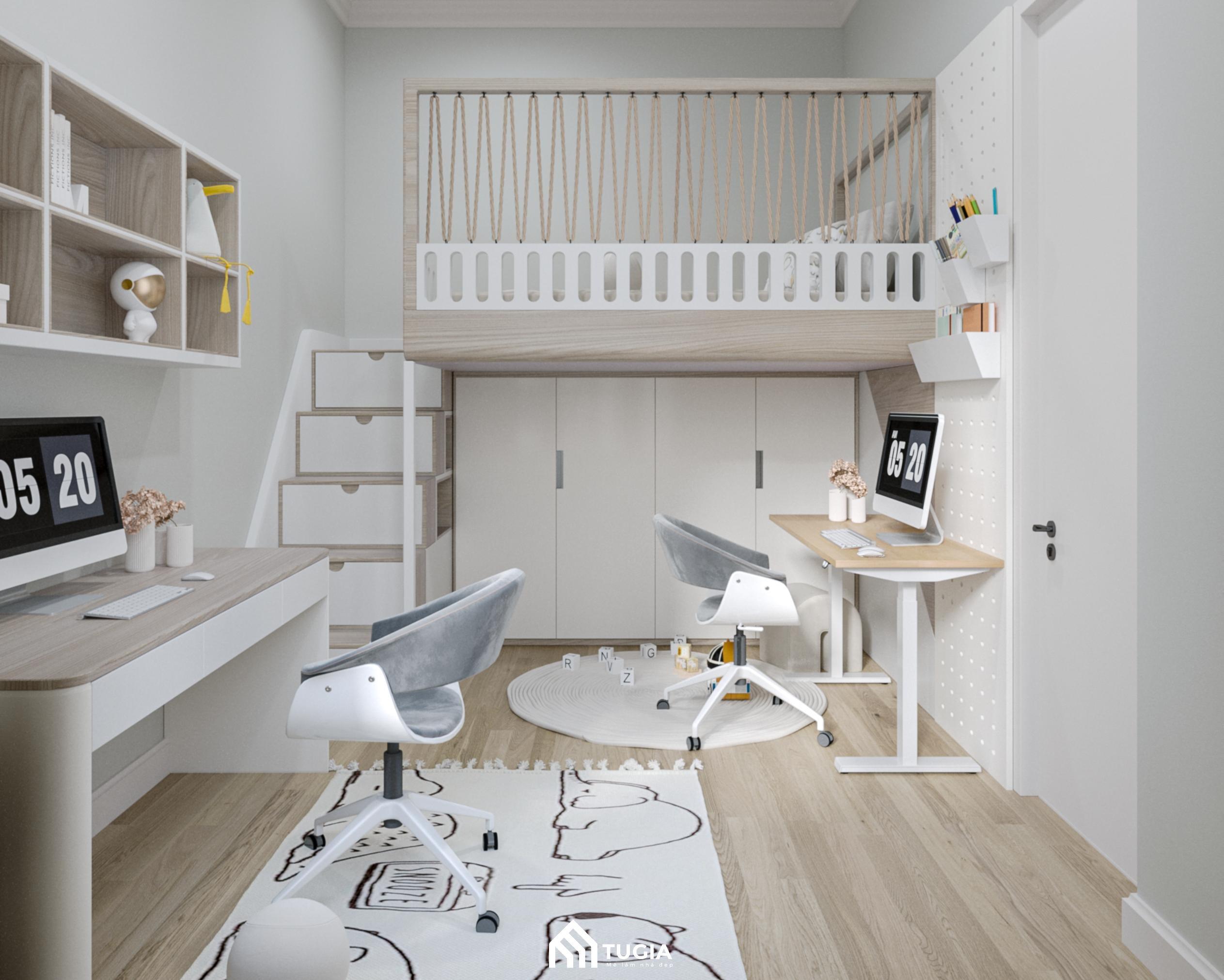 Thiết kế phòng ngủ trẻ em với nội thất thông minh giúp tối ưu diện tích