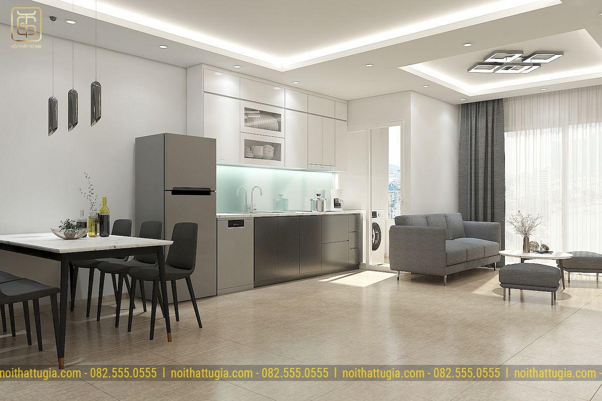 Với thiết kế nội thất chung cư tối giản thì việc tận dụng nội thất thông minh là hết sức phù hợp