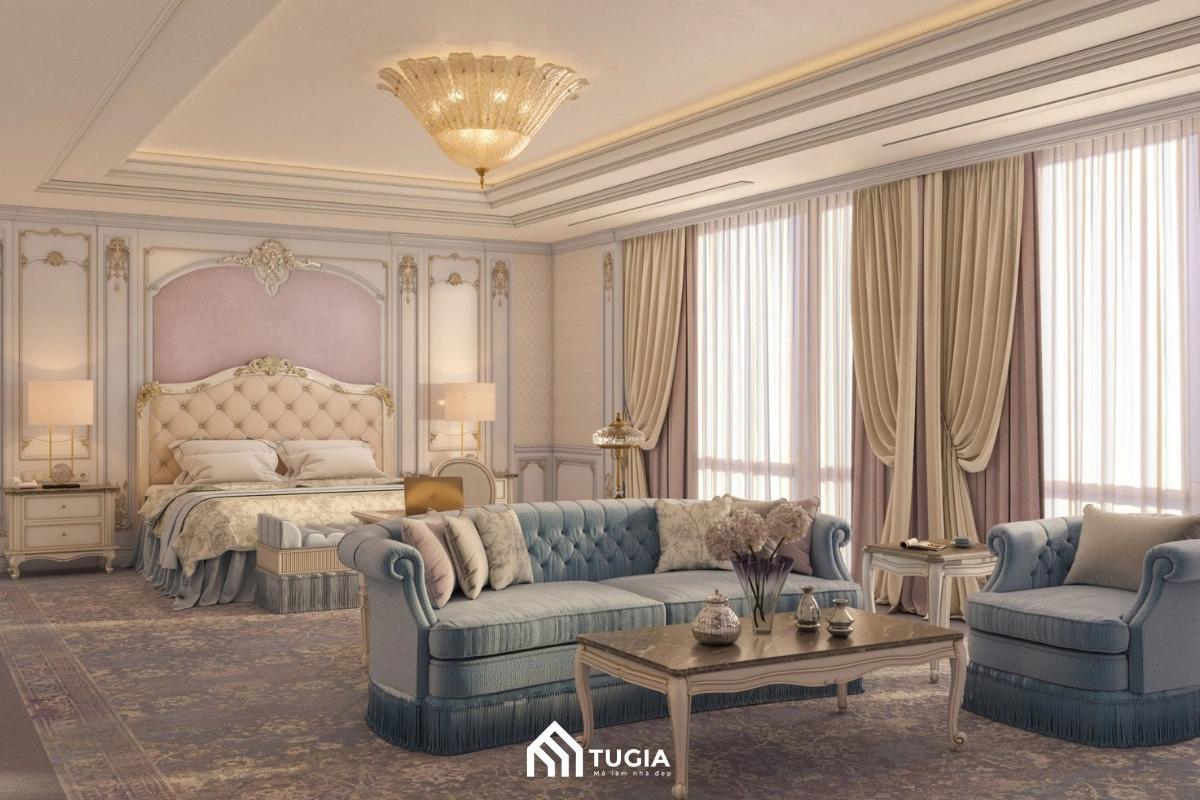 Phòng ngủ tiêu chuẩn phong cách cổ điển của khách sạn 5 sao