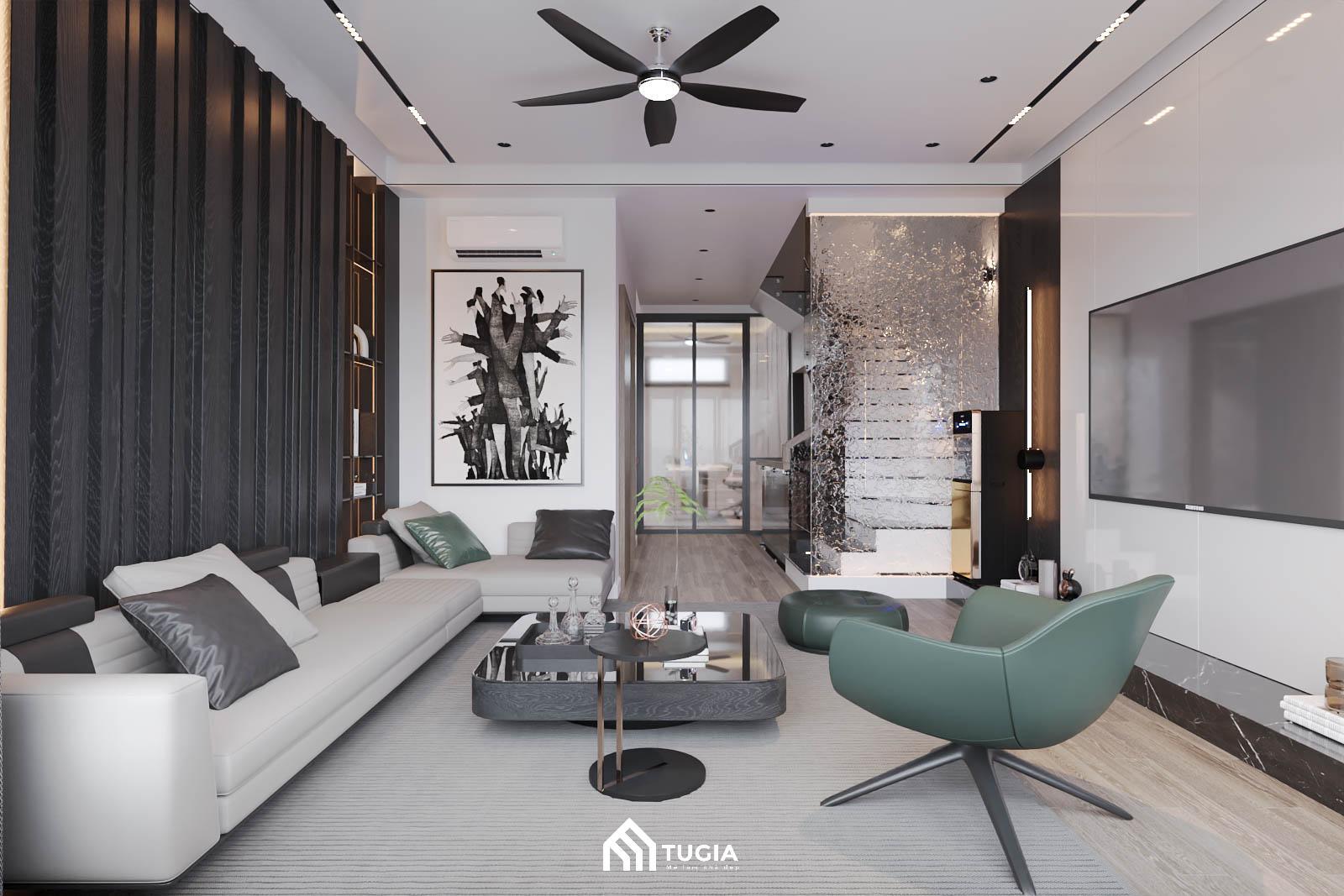 Mẫu thiết kế nội thất nhà ống hiện đại do Nội thất Tứ Gia thực hiện sẽ sử dụng các đồ nội thất thông minh cao cấp giúp tối gọn diện tích nhưng vẫn giữ được nét hiện đại cần có