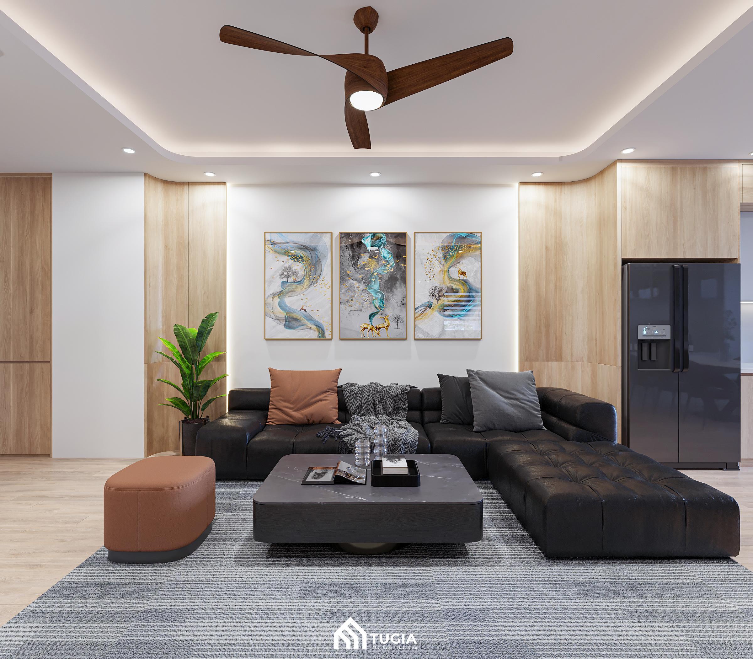 Lựa chọn bộ sofa da nhập khẩu chữ L màu đen có độ bền cao, dễ lau chùi
