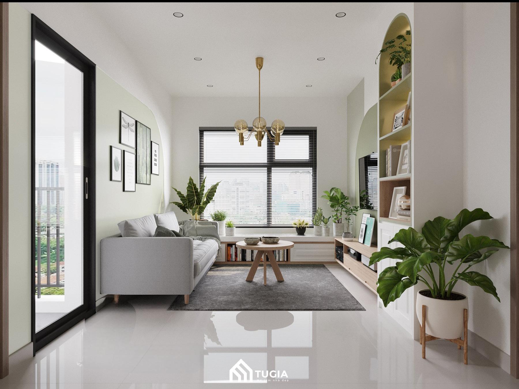 Đặt thêm chậu cây xanh trong phòng khách giúp lọc không khí