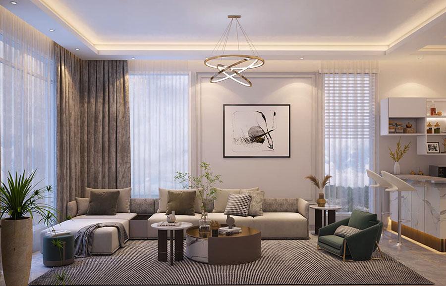 Sử dụng sofa có màu sắc nhã nhặn