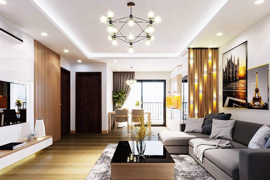 Các mẫu decor phòng khách chung cư tiện nghi của Nội thất Tứ Gia