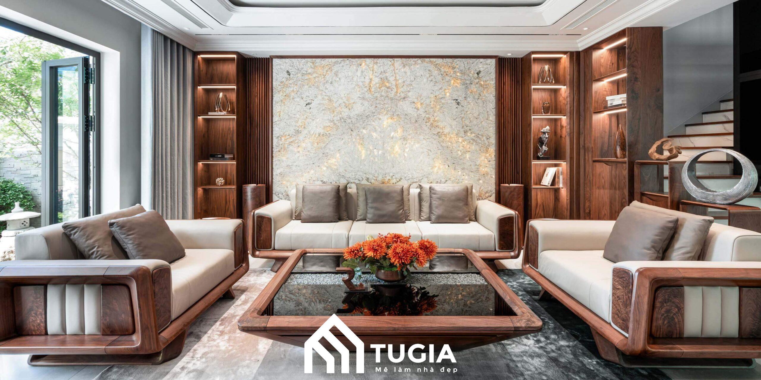 Tủ trang trí gỗ mang lại vẻ đẹp tự nhiên cho trang trí phòng khách