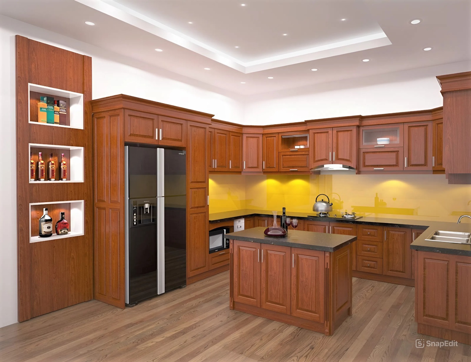 Tủ bếp bằng gỗ đinh hương Nam Phi