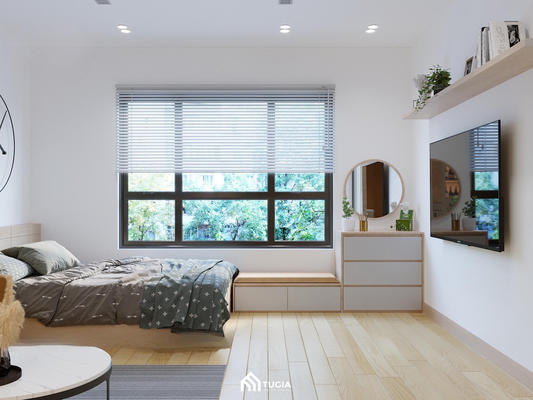 Căn hộ studio với thiết kế hiện đại, tối giải đồ nội thất nhưng vẫn đảm bảo đầy đủ công năng tiện nghi