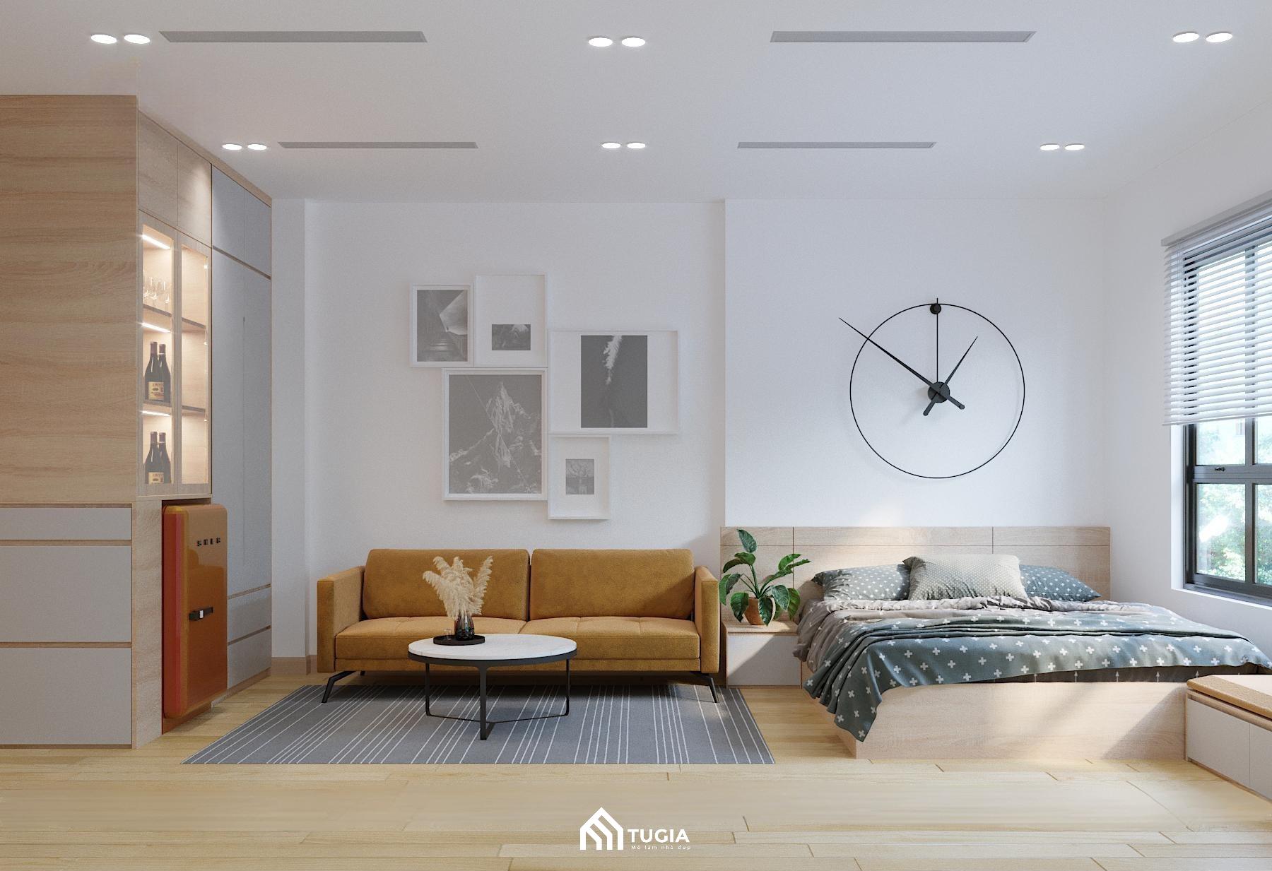 Mẫu dự án thiết kế căn hộ studio 35m2 hiện đại của Nội thất Tứ Gia