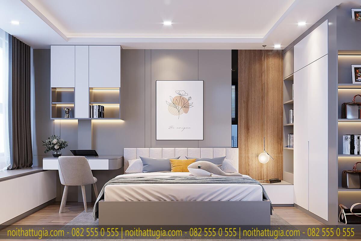 Bảo bảo được tính đồng nhất về tông màu khi thiết kế phòng ngủ Master