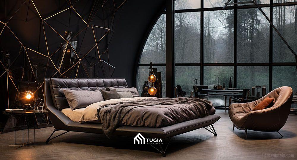Mẫu thiết kế phòng ngủ màu đen cho nam cá tính, ấn tượng