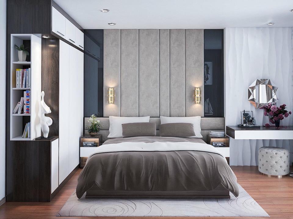 Trang trí phòng ngủ đẹp cho nữ màu đen trắng
