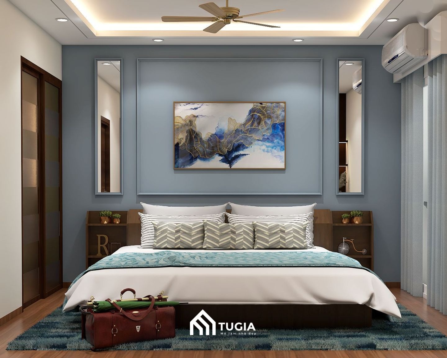 Lựa chọn màu sắc trầm ấm và nhẹ nhàng cho phòng ngủ ông bà