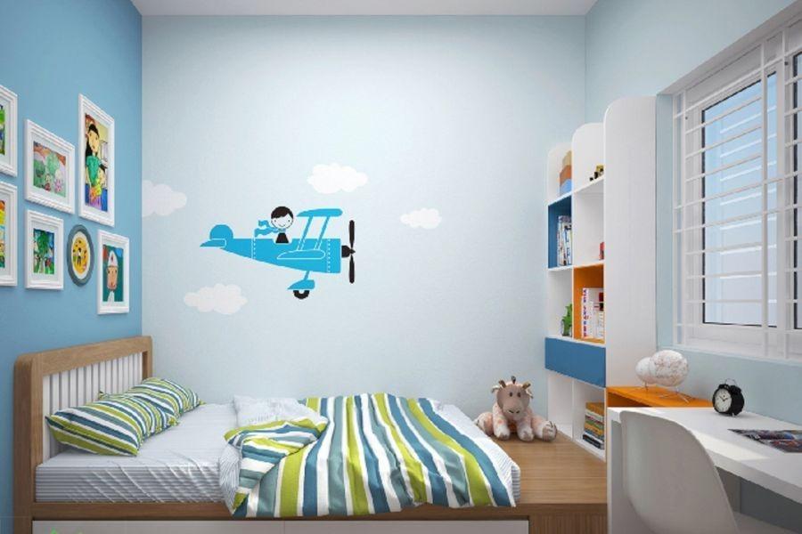 Thiết kế phòng ngủ cho bé trai với gam màu nổi bật và trang trí phòng cho bé đẹp mắt giúp kích thích sự phát triển của trẻ