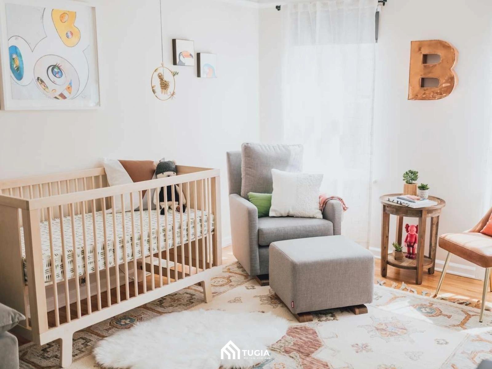 Phòng ngủ trẻ em trang bị đầy đủ nội thất để em bé phát triển toàn diện