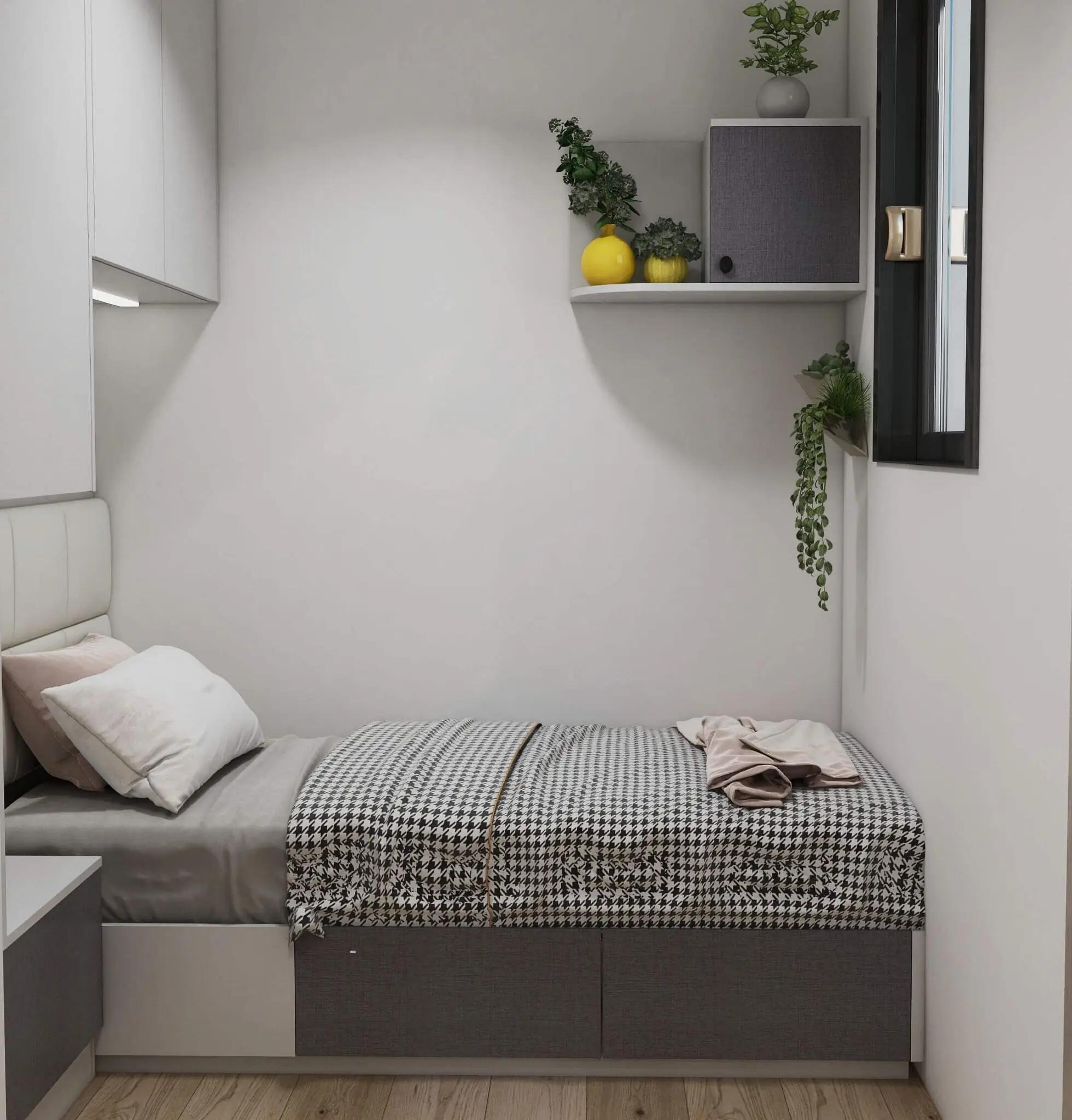 Mẫu phòng ngủ nhỏ 3m2 tận dụng chiều cao căn phòng