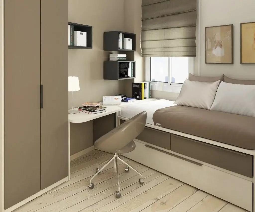 Phòng ngủ diện tích nhỏ 3m2 cho 1 người tiện nghi