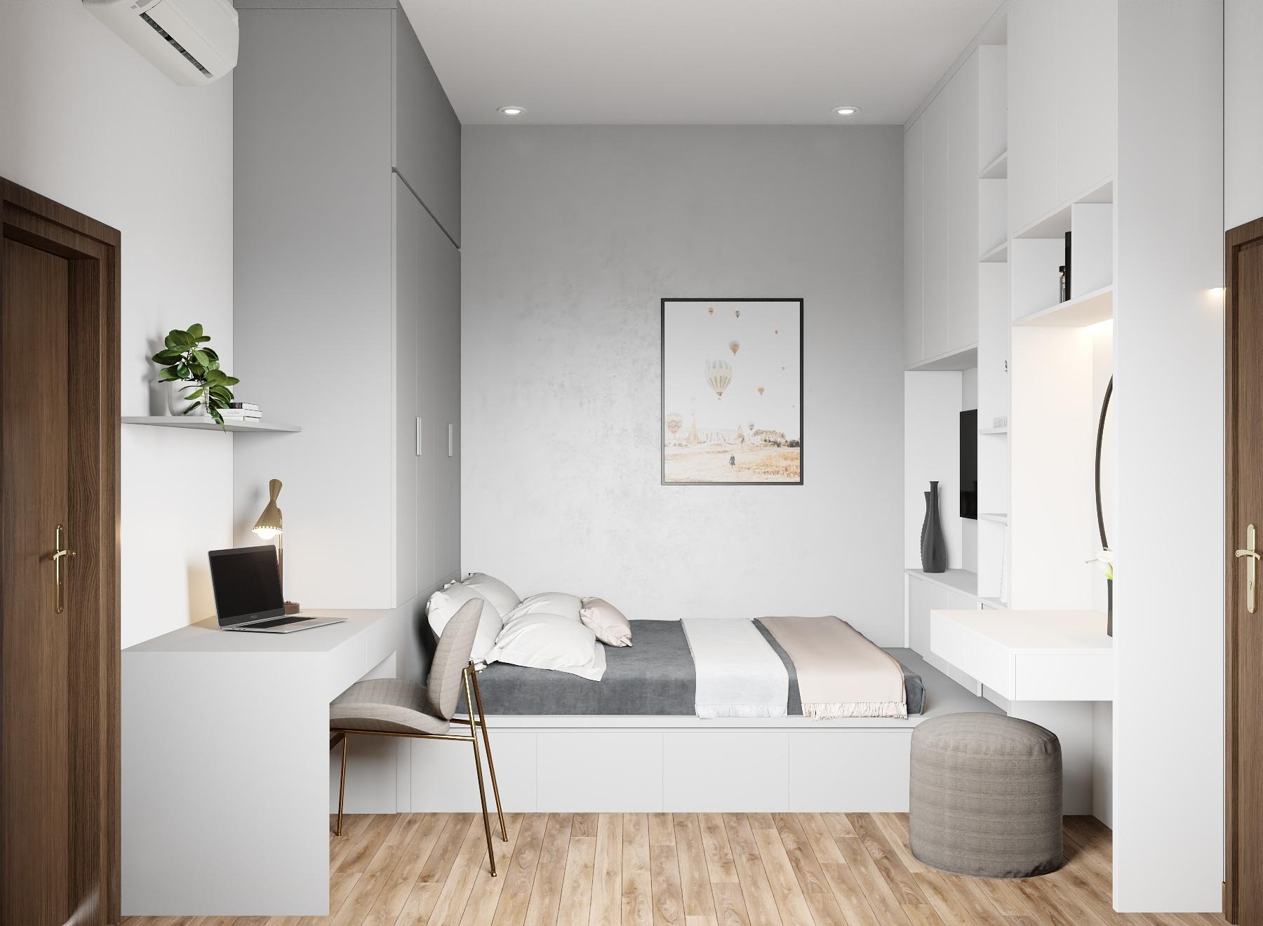 Mẫu thiết kế nội thất phòng ngủ nhỏ 12m2