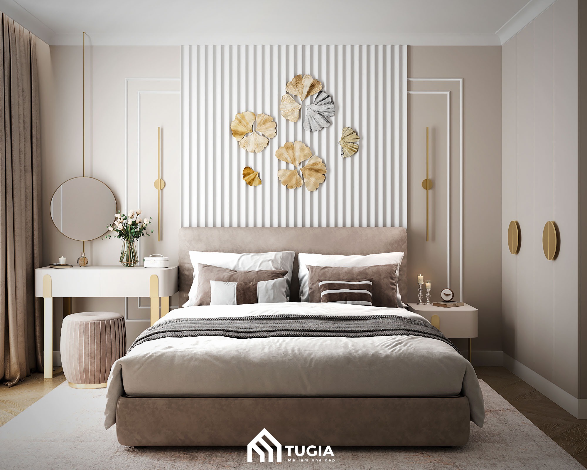 Mẫu phòng ngủ 13m2 bố trí nội thất thông minh tạo sự thông thoáng và tiện nghi