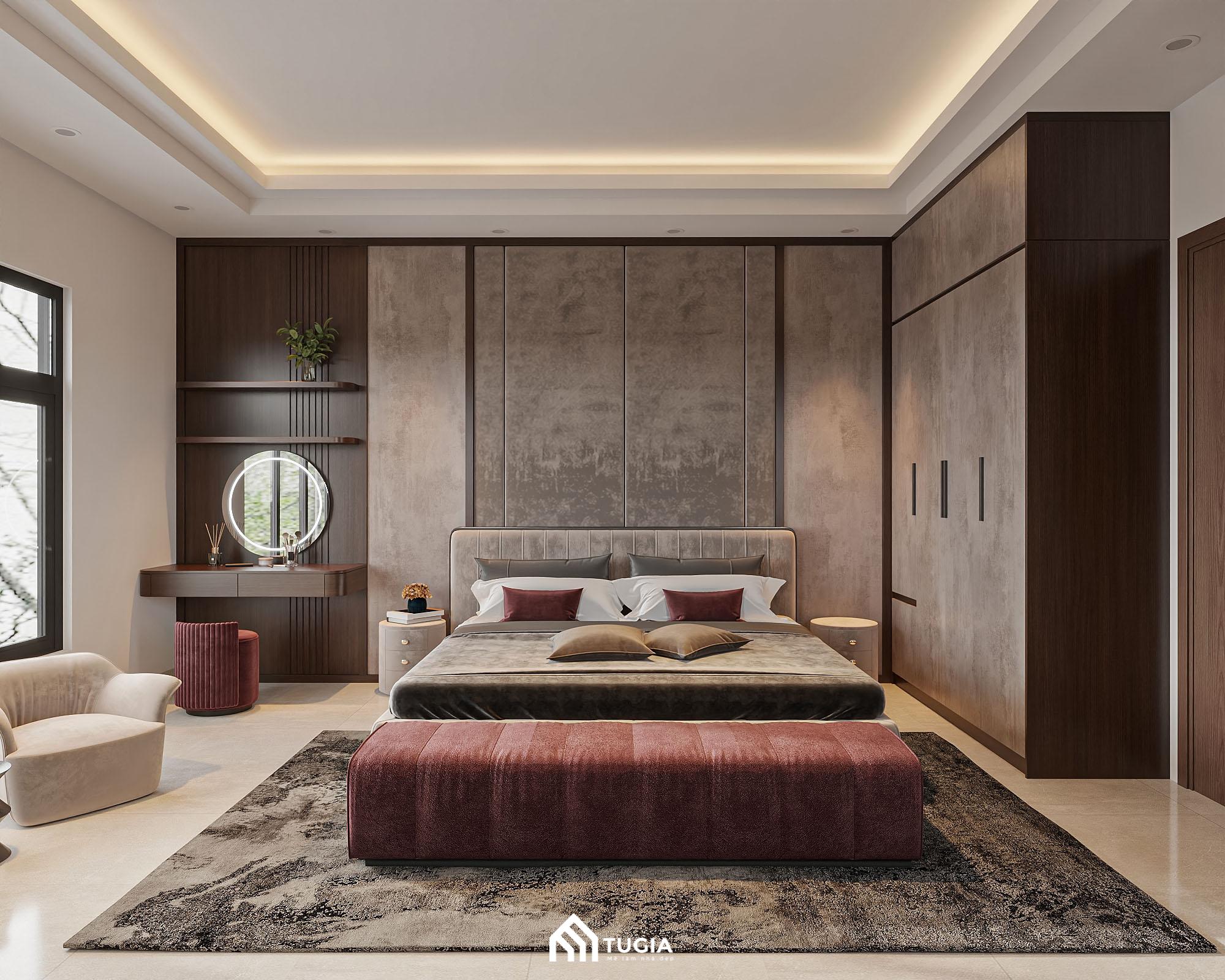 Những mẫu background phòng ngủ Master đẹp kết hợp từ nhiều chất liệu