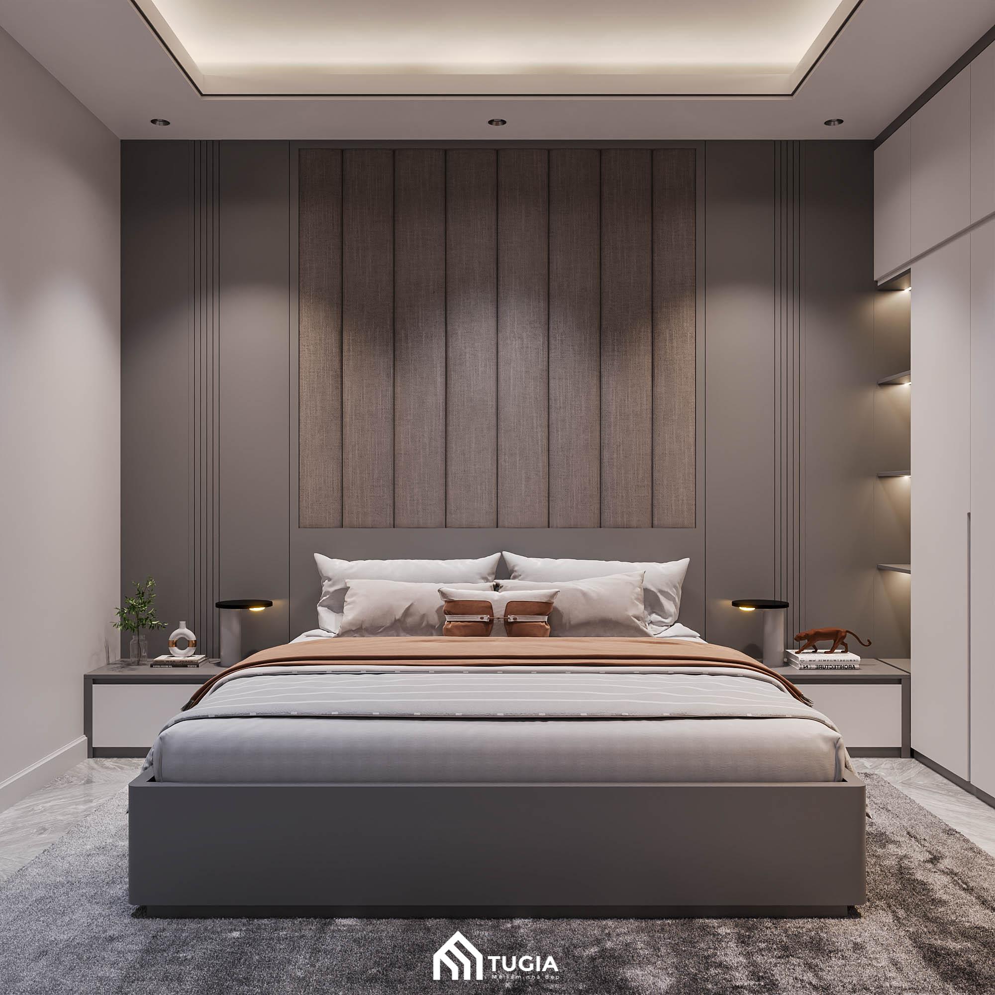 Ấn tượng với background bằng vải nỉ kết hợp với những đường đồng ấn tượng