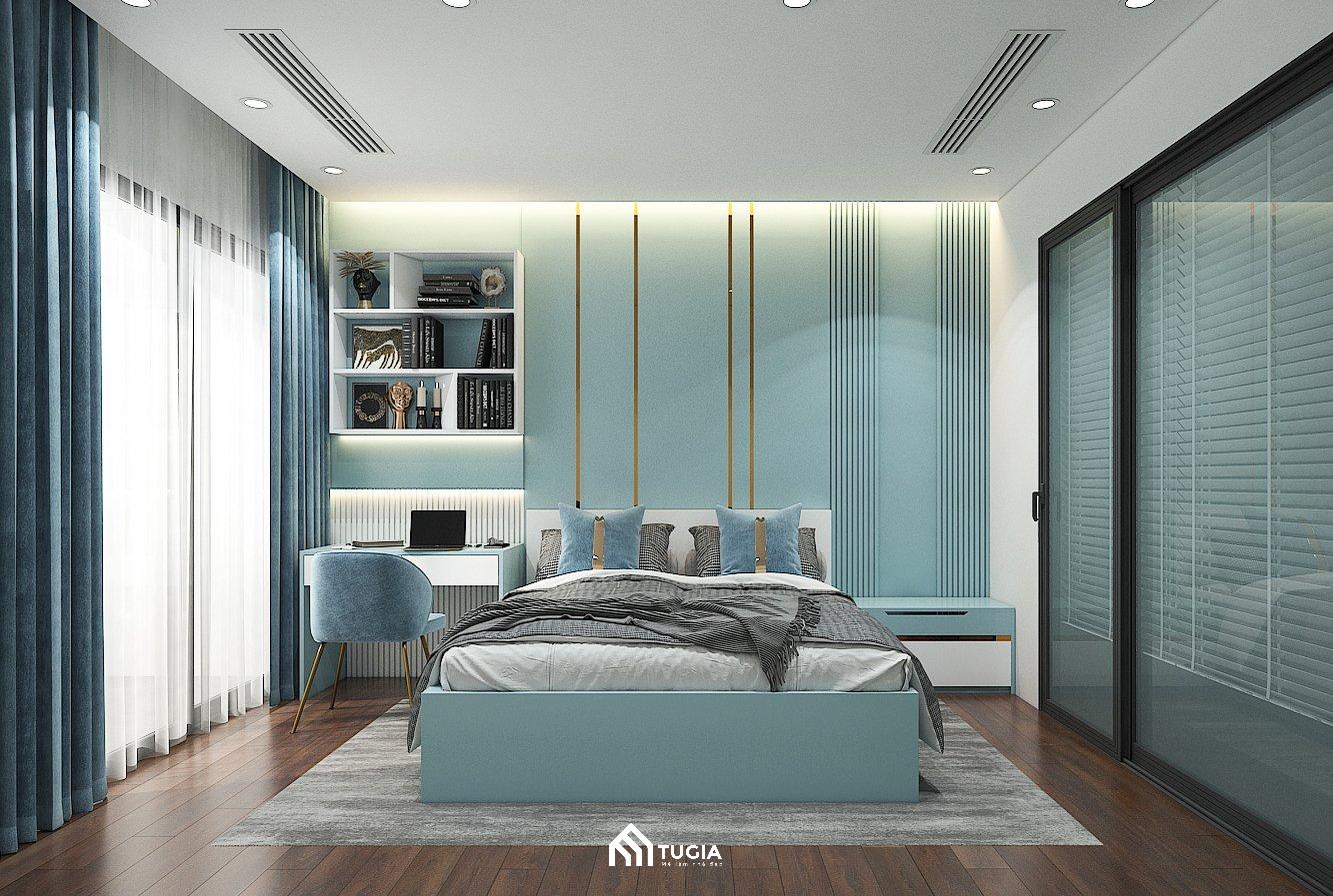 Background phòng ngủ với lam nhựa ấn tượng