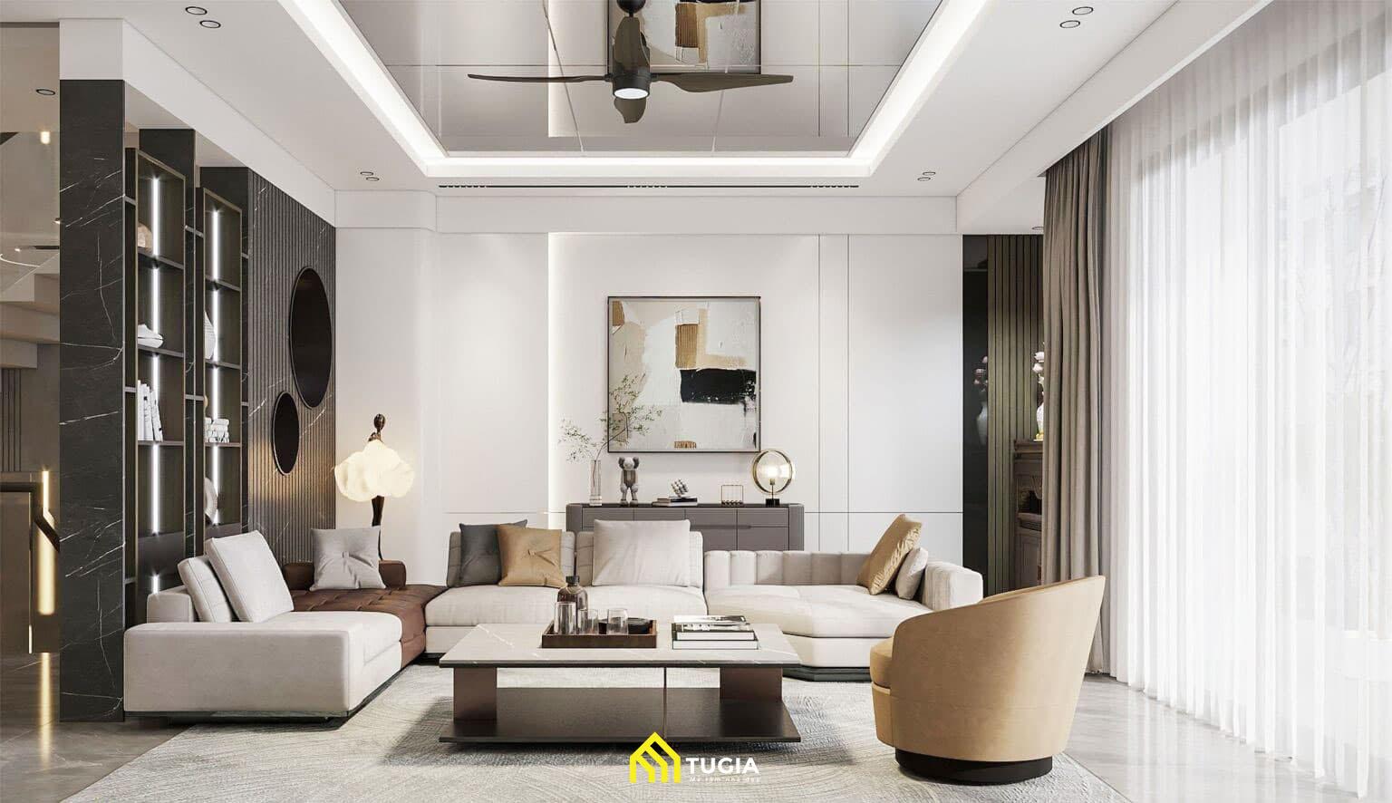 Tập trung vào không gian quan trọng của căn biệt thự