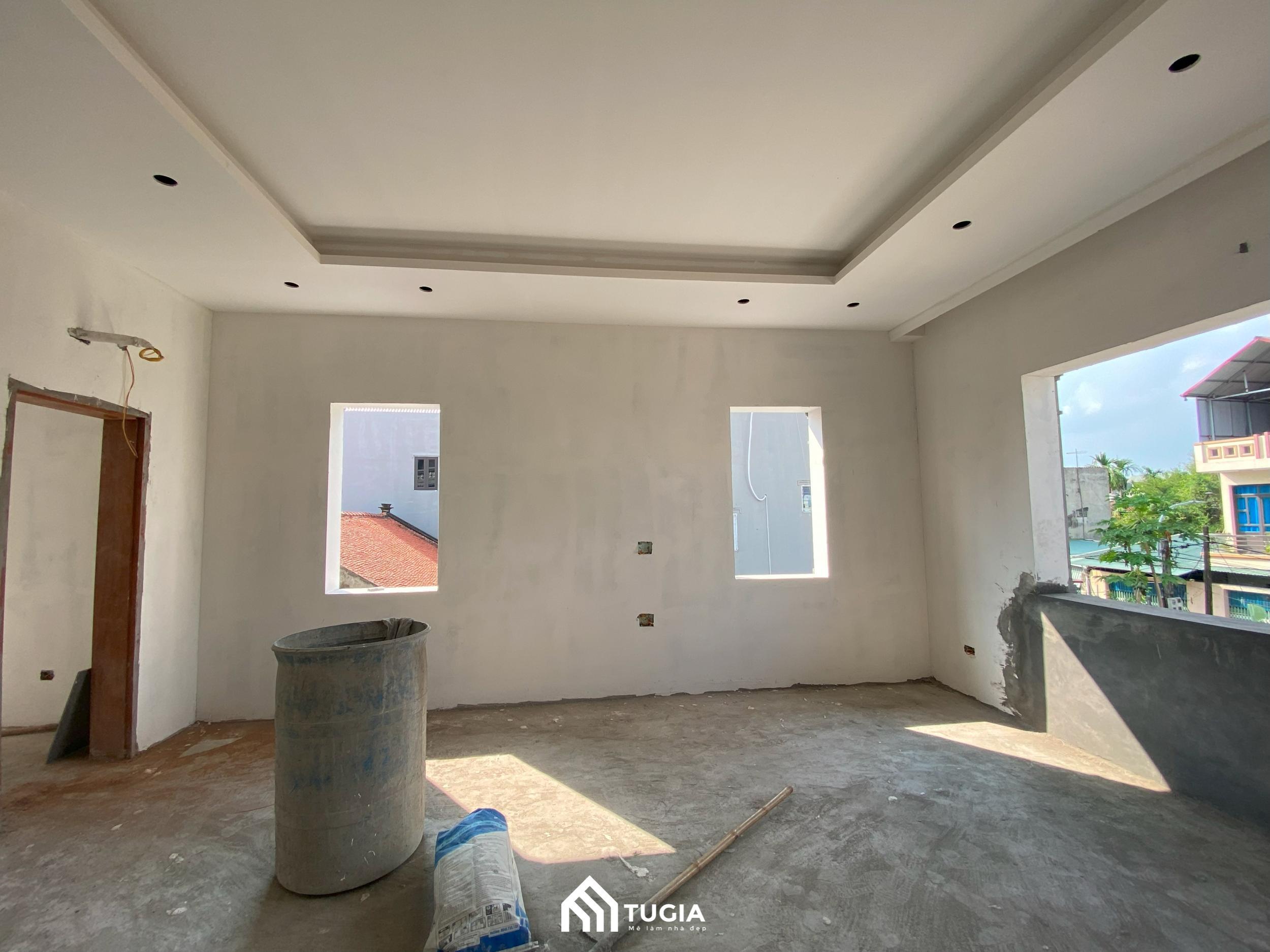 Hình ảnh phần thô khu vực sinh hoạt chung của căn biệt thự trước khi bắt tay vào thi công cải tạo