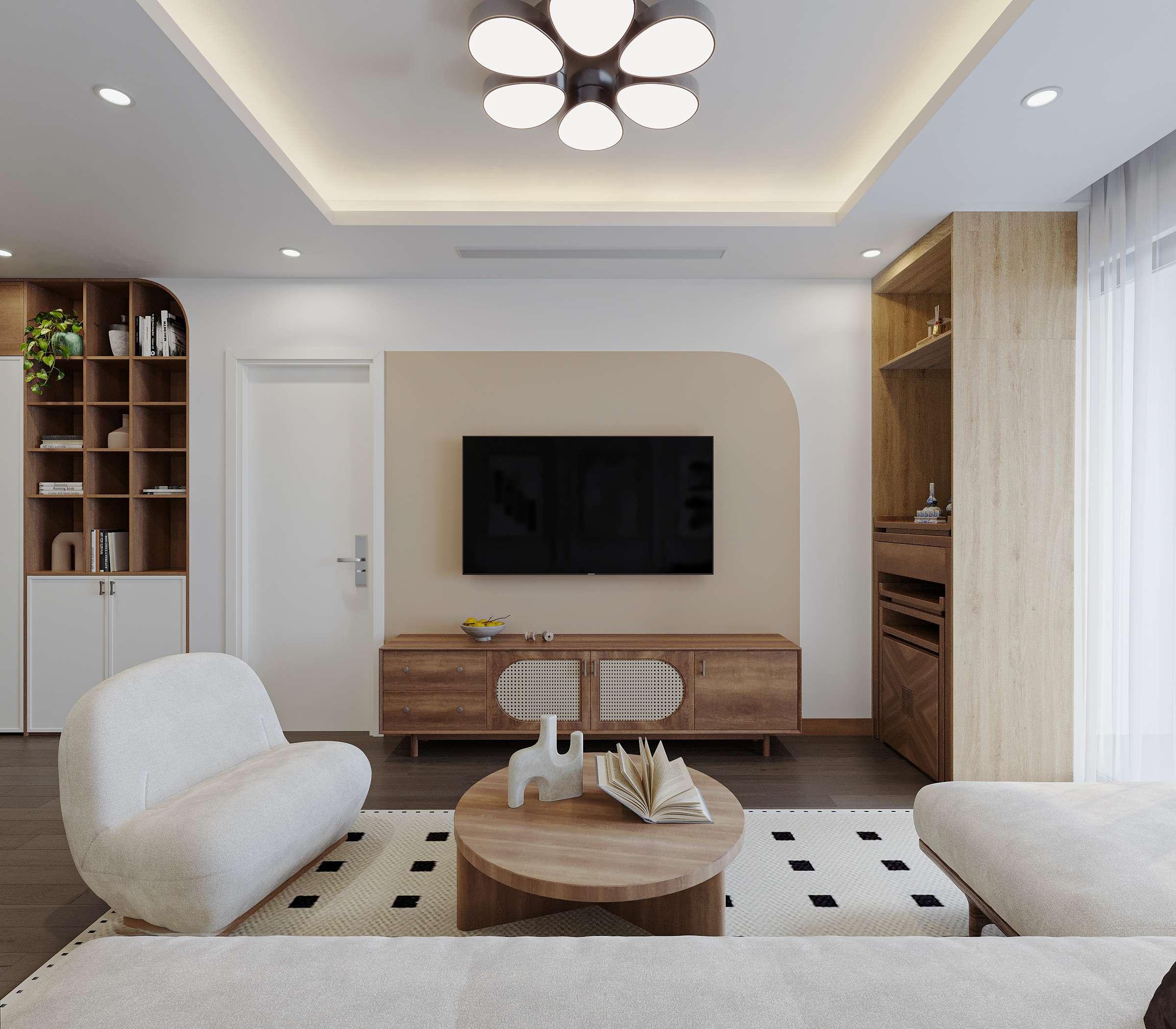 Mẫu thiết kế nội thất chung cư nhà Chị Giang với tone trắng chủ đạo tại Sunshine Riverside