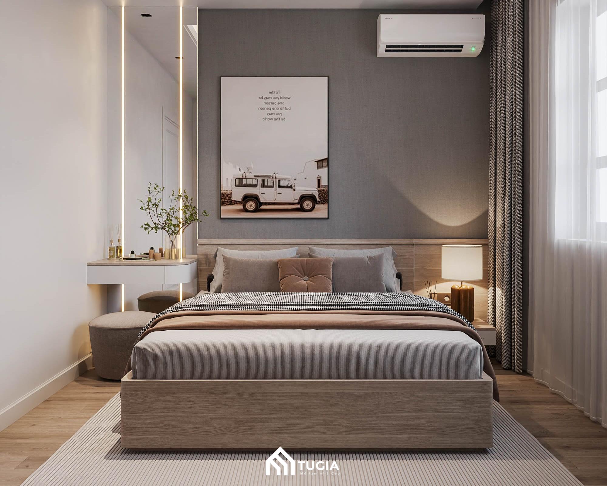 Thiết kế phòng ngủ 2 vợ chồng đẹp rộng 10m2 với nội thất đơn giản