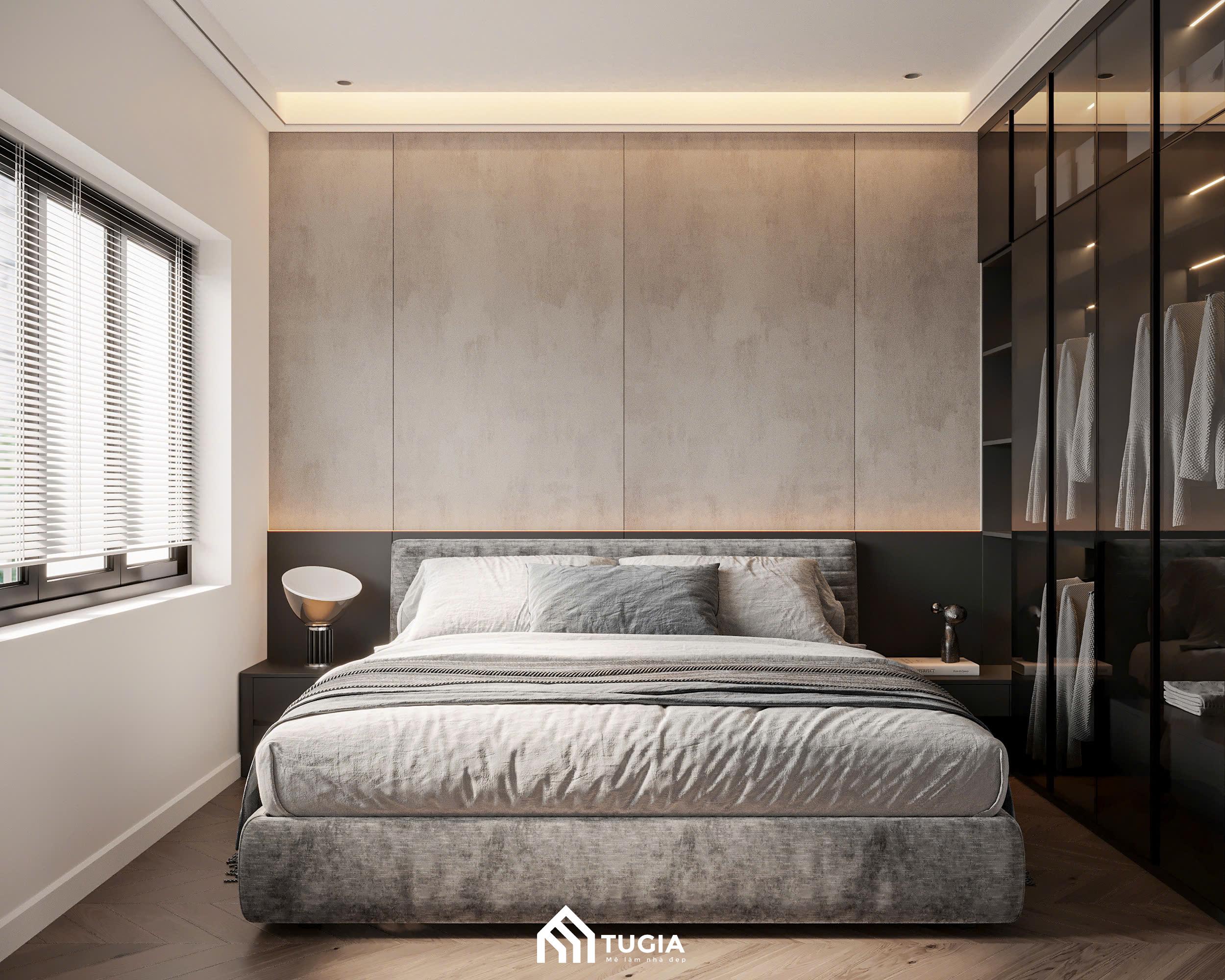 Mẫu thiết kế phòng ngủ nhỏ cho vợ chồng diện tích 8m2 của Nội thất Tứ Gia
