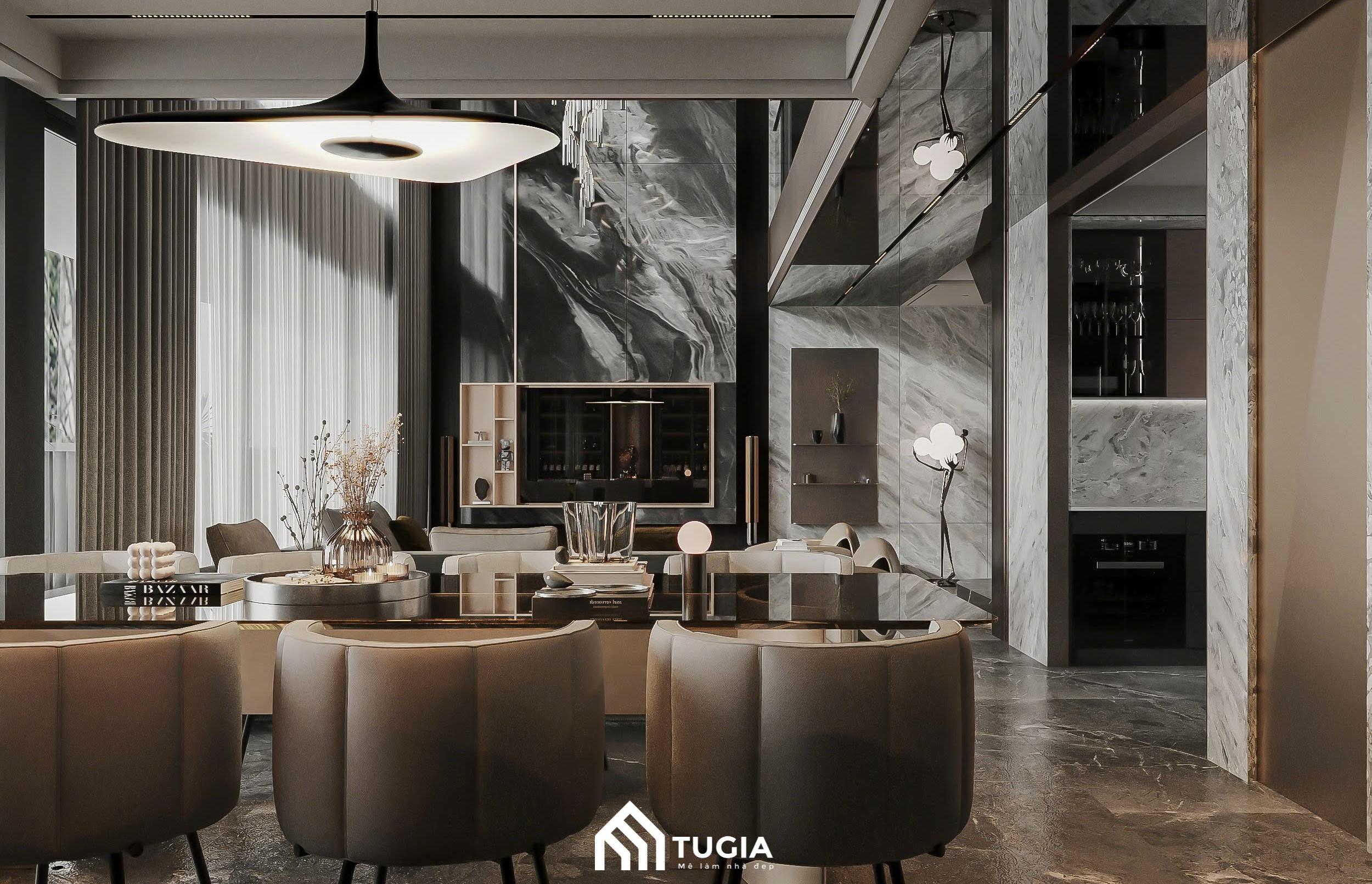 Thiết kế nội thất biệt thự sang trọng phong cách Luxury với vật liệu cao cấp