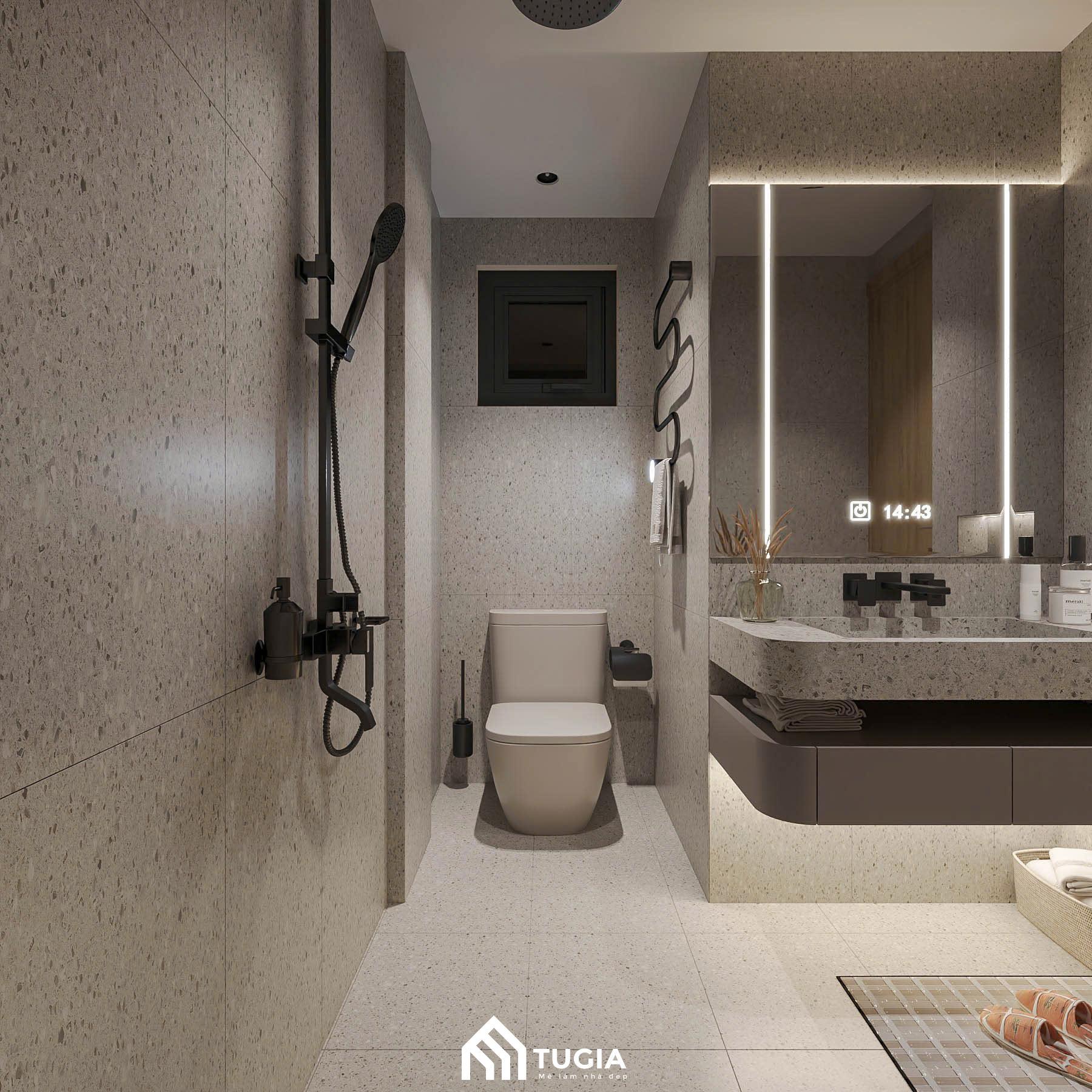 Phòng tắm biệt thự trang bị thiết bị thông minh