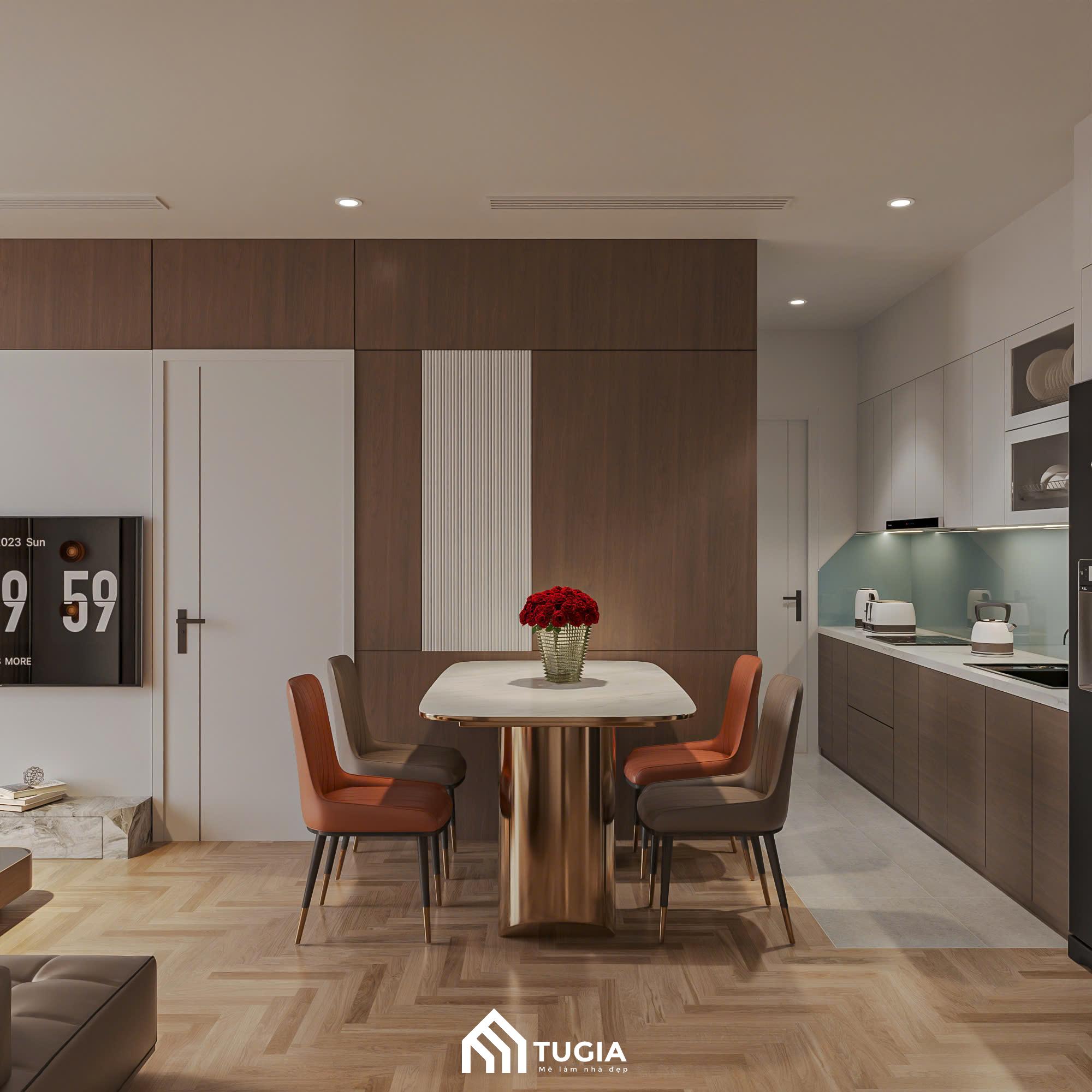 Ưu tiên lối thiết kế mở, tích hợp nhiều không gian khác nhau thiết kế căn hộ 40m2