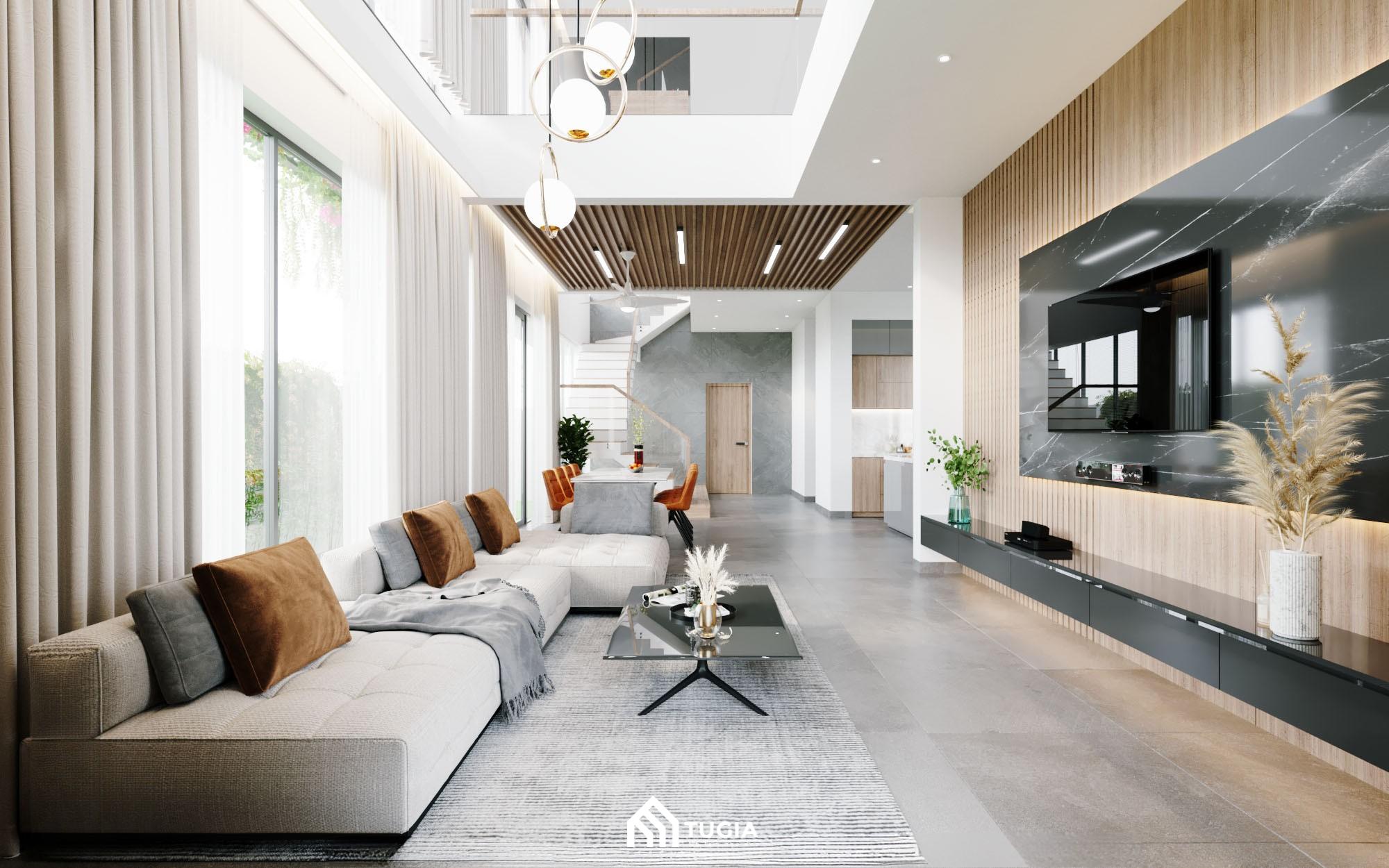Mẫu thiết kế nhà ống kiểu thông tầng sang trọng và vô cùng hiện đại