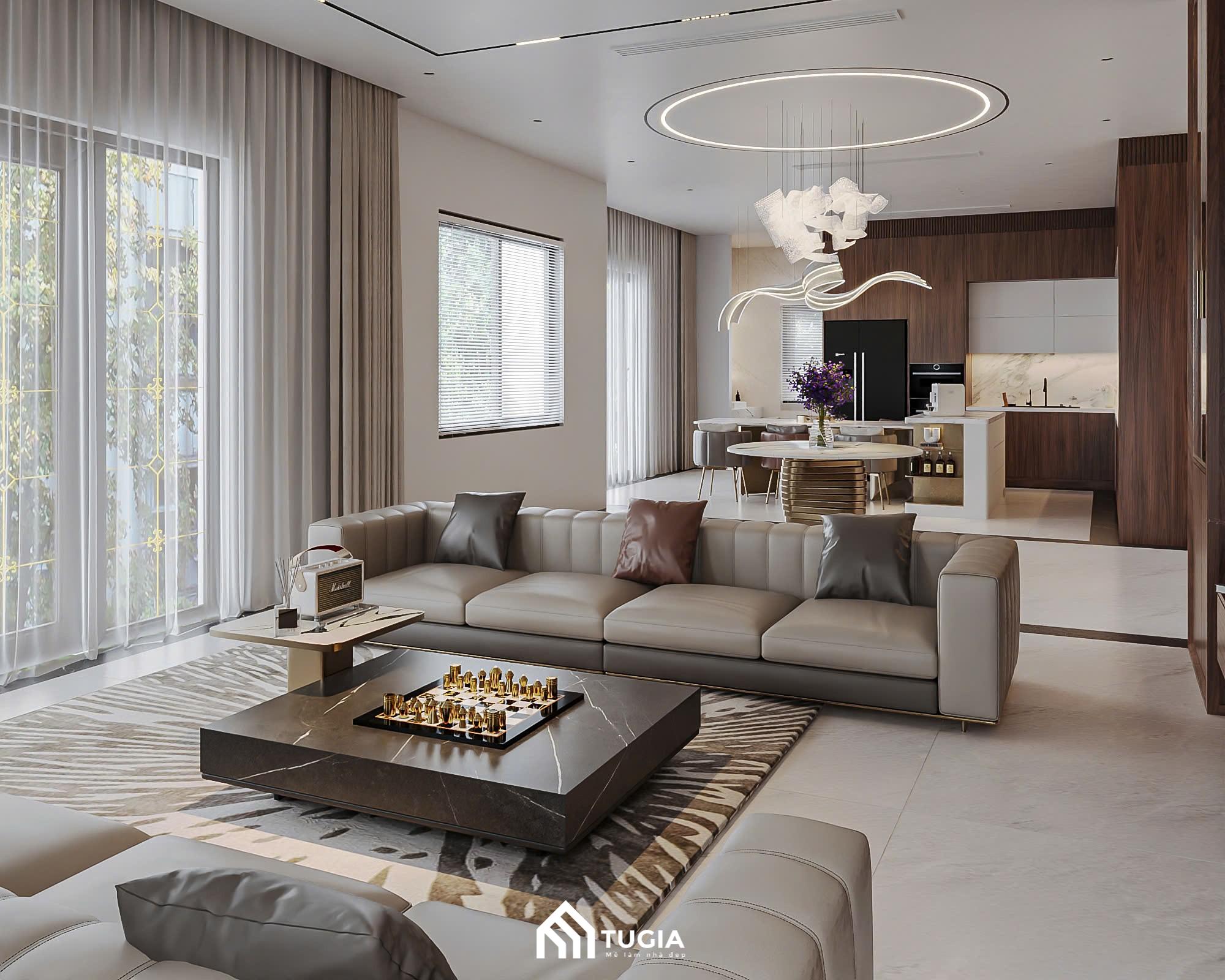 Toàn bộ nội thất được phối theo tone trung tính - nâu - kem để đảm bảo tính sang trọng lâu dài, không lỗi thời