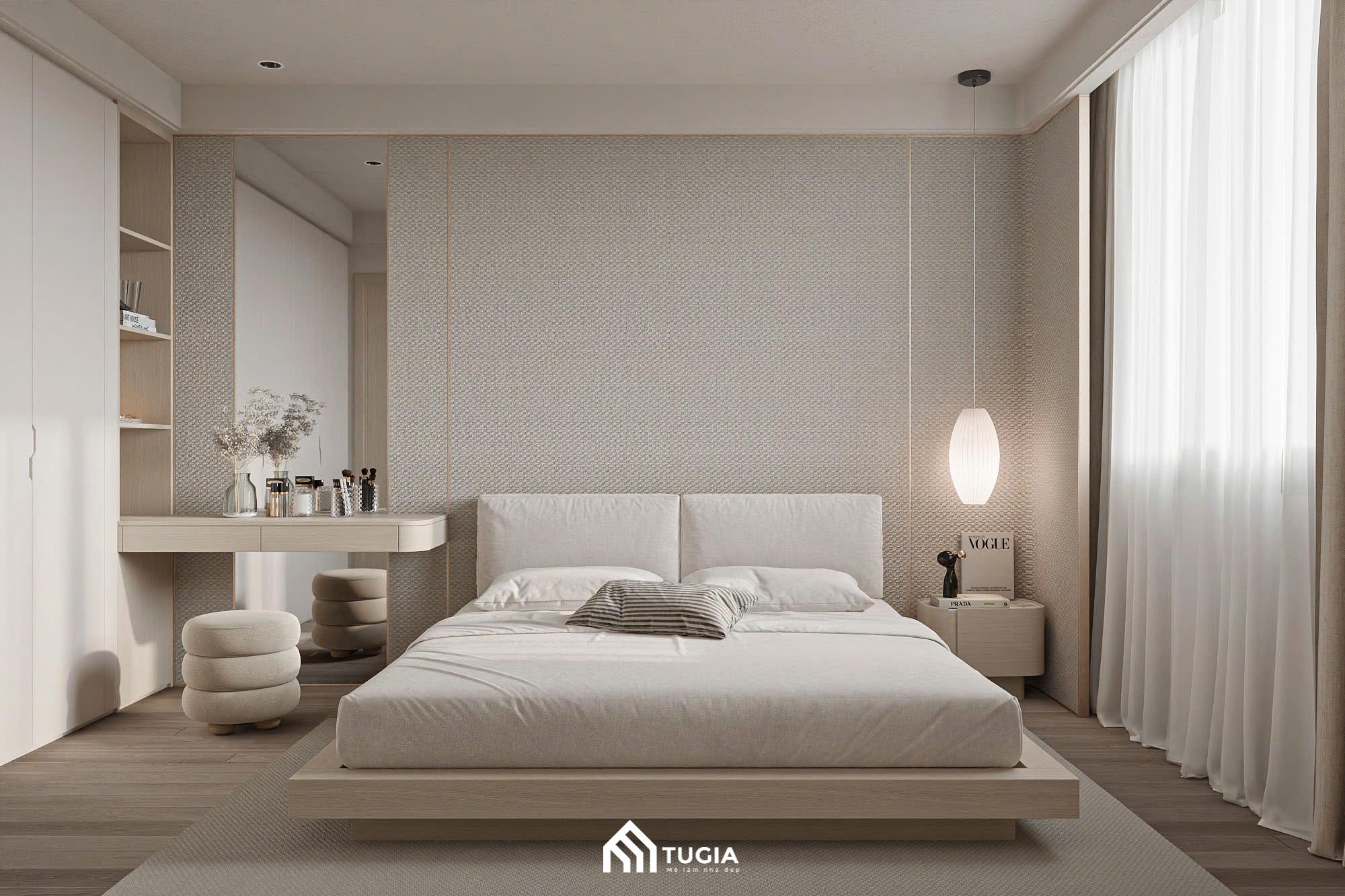 Khu vực giường ngủ được trang trí đèn LED và nhiều món đồ nhỏ xinh khác