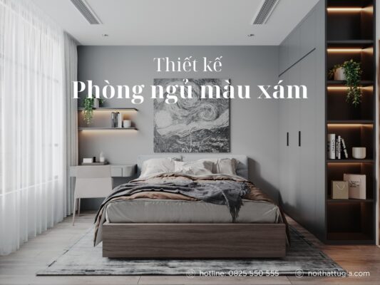 30 Mẫu thiết kế phòng ngủ màu xám đẹp, hợp xu hướng