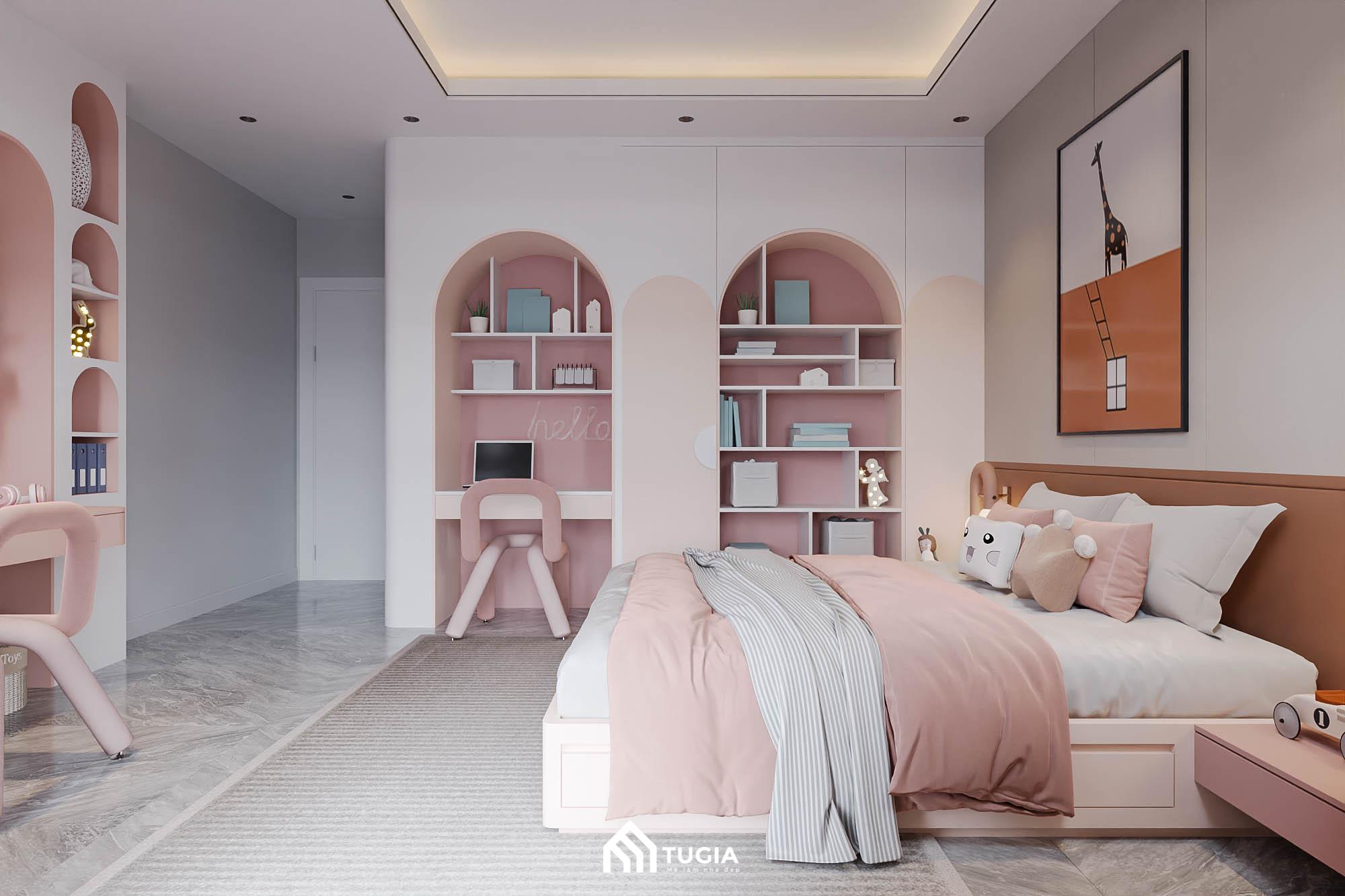 Thiết kế nội thất phòng trẻ em phối hợp nhiều màu sắc khác nhau sẽ kích thích tiềm năng nghệ thuật của trẻ